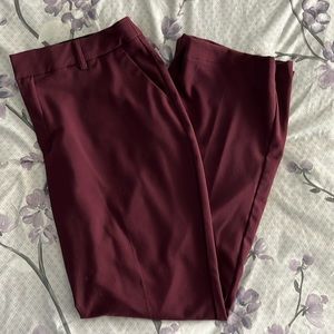 Work/dress pants - Nine West size 12, bootcut, tummy control, burgundy maroon